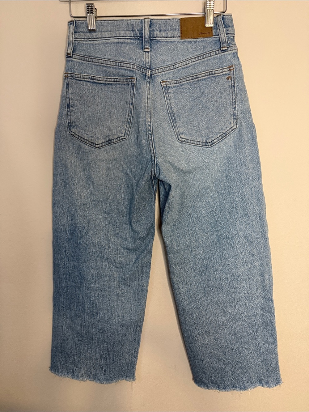 Madewell The Perfect Vintage Wide-Leg Crop Jean Light Wash Raw Hem 25  | [PH0732 - Picture 6 of 13